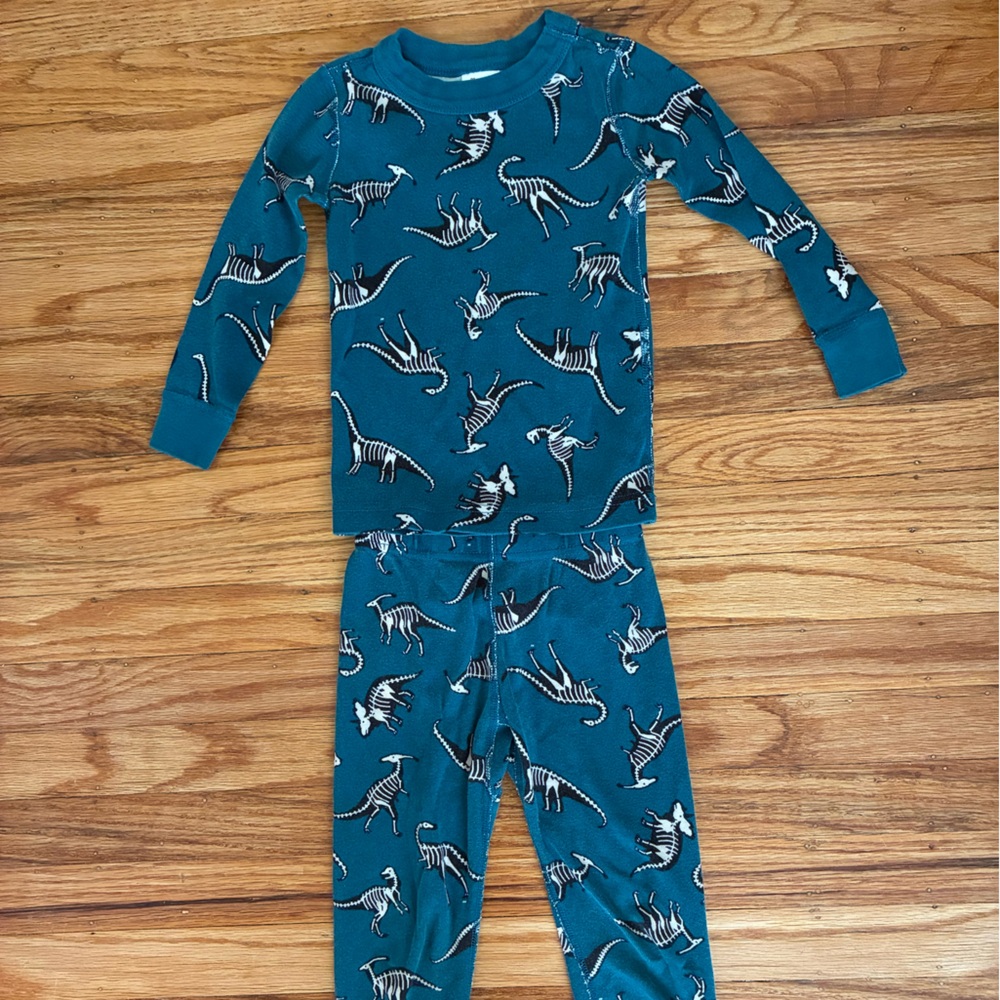 Hanna Andersson Blue Dinosaur Fossil Pajama Set